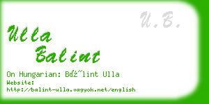ulla balint business card